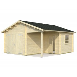 Garaje Roger 21,9+5,2 m² con puerta cochera de madera