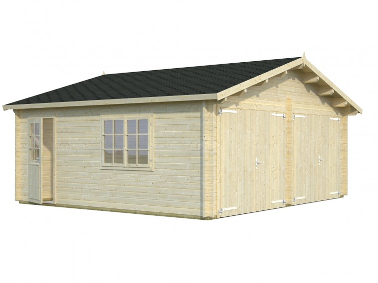 Garaje Roger 28,4 m² con puerta cochera de madera