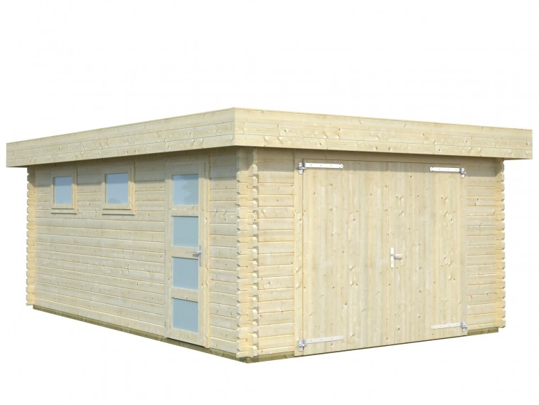 Garaje Rasmus 19,0 m² con puerta cochera de madera