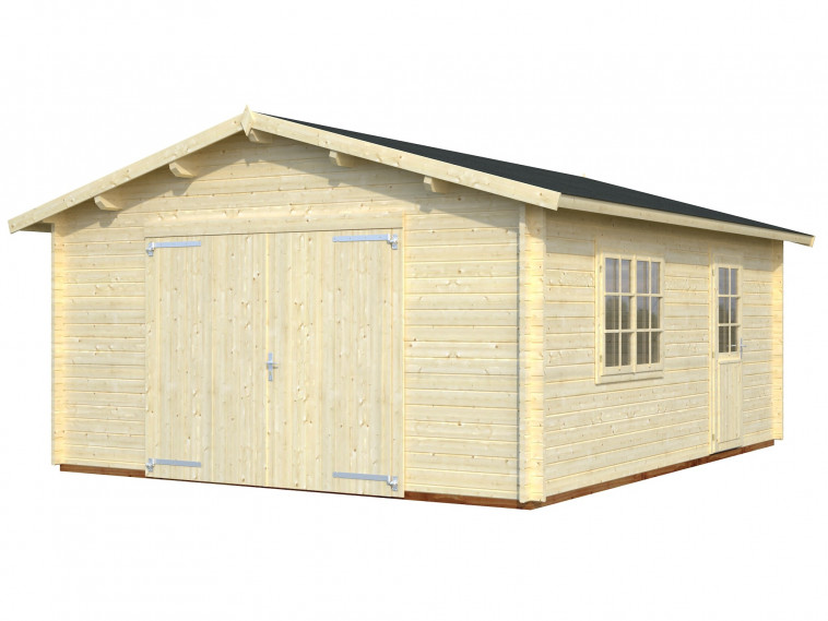 Garaje Roger 23,9 m² con puerta cochera de madera