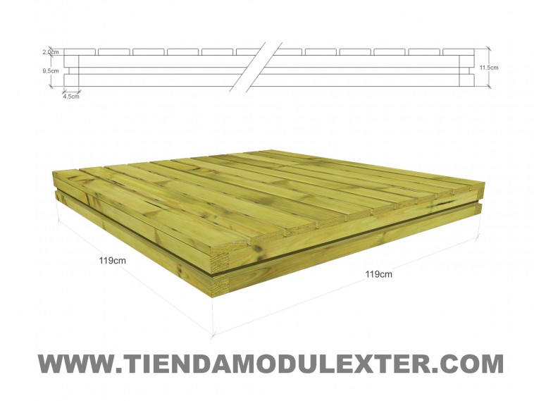 Tarimas de madera con estructura Tiendamodulexter