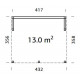 Pabellón de Madera Nova 13,0m² (Kit)