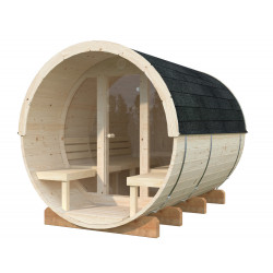 Sauna de madera Anita 1,6+0,7 m² cristal