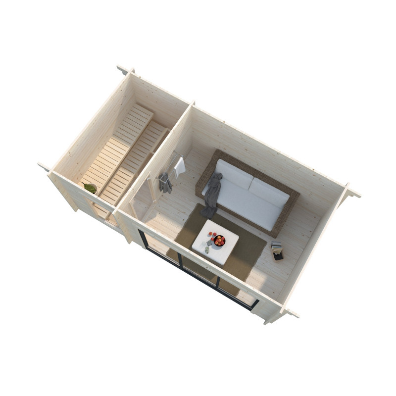 Sauna de madera Sanna 12,8 m² PLUS · Sauna Madera · Tienda Modulexter