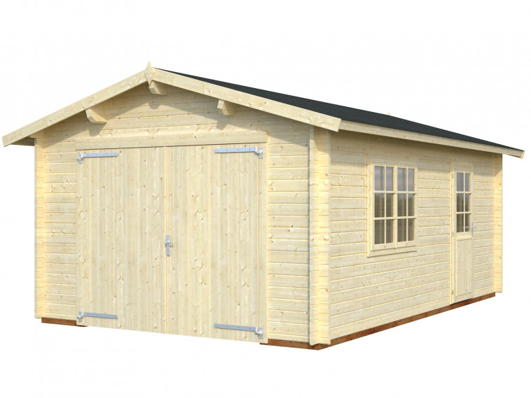 Garaje Roger 19,0 m² con puerta cochera de madera